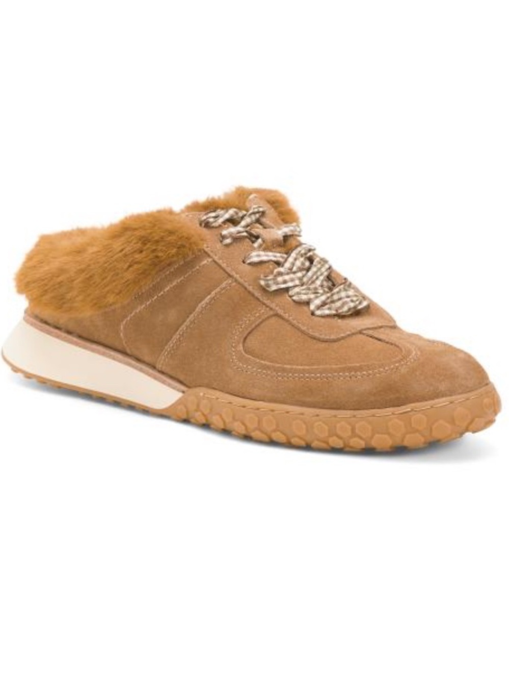 Dolce Vita Faux-Fur Suede Mule Sneaker - Tan